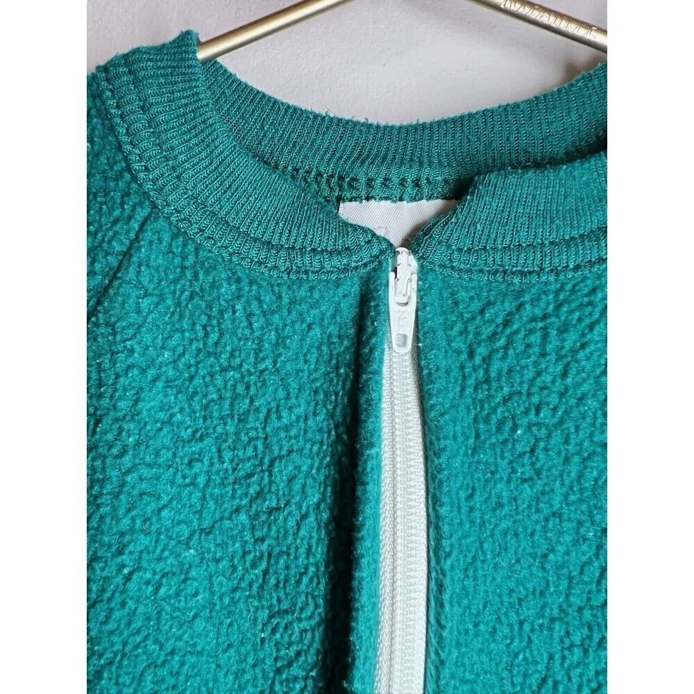 Vintage Toddler Carters One Piece Fleece Green Football 2t